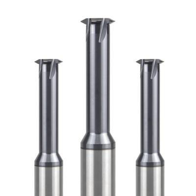 CNC Solid Carbide Thread Milling Cutters , Black Single Tooth Thread Mill 55 Degree