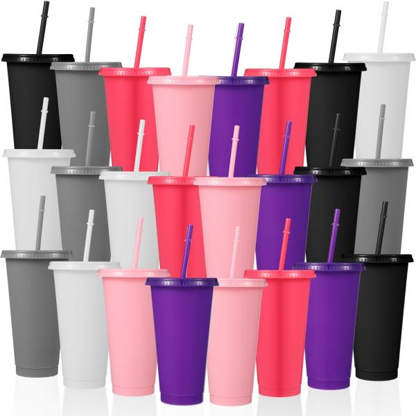 22 oz de tumblers de pastel mate de pared doble aislada de acrílico con tapas y pajitas fácil de limpiar perfecto para creaciones personalizadas