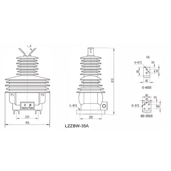 Fully Enclosed High Voltage Current Transformer Casting CT Transformer LZZBW-35kV