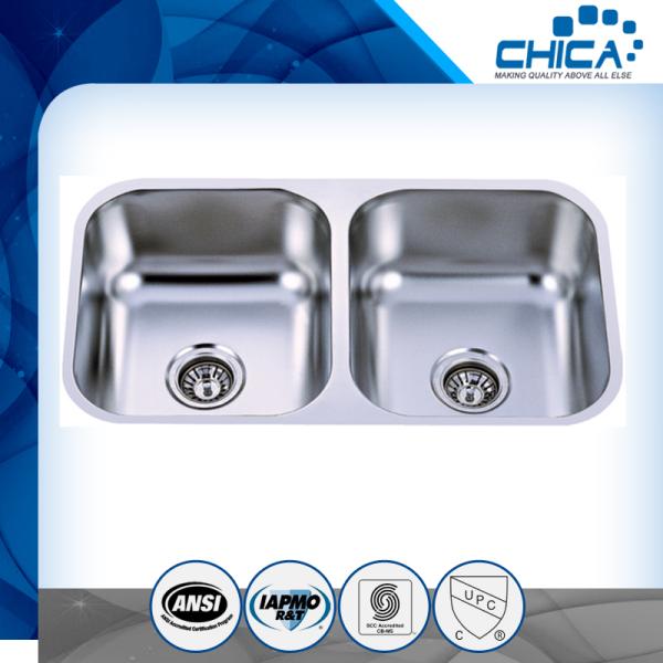 Best discount cheap price undermount SUS304 stainless steel double bowll kitchen sink