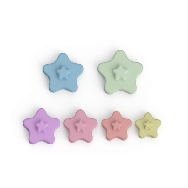 Star Colorful Tower 90mm Stackable Building Blocks Educational Fun Teeth