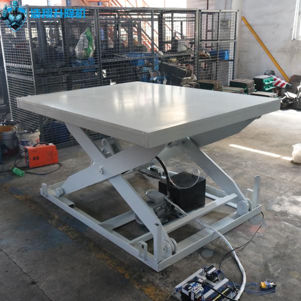 4 Tons Electric Stationary Lift Table Stationary Scissor Lift Mechanism White Fixed Scissor Lift Platform