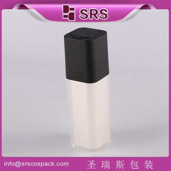 SRS 2015 new style wholesale 15ml 30ml 50ml square acrylic airless pump empty bottle