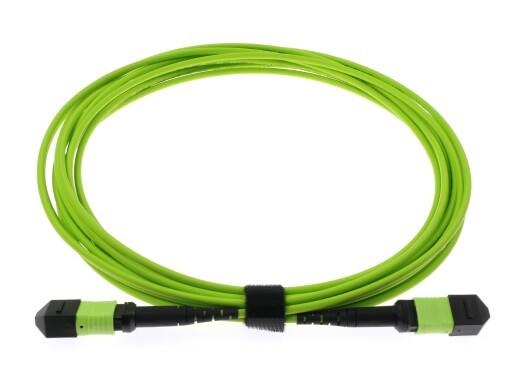 20m Lime Green OM5 MPO/MTP Fiber Optic Cable with Zirconia Ceramic Connector