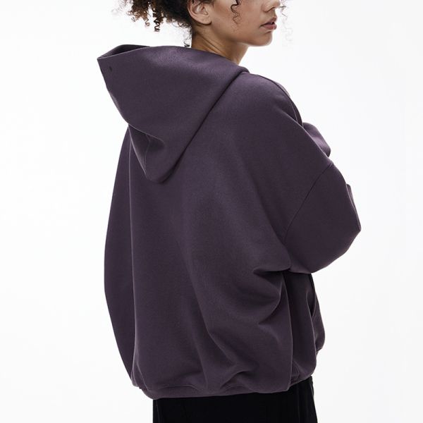 Boxy Cropped Hoodie, 380G Loose Fit Men’s Long Sleeve Hooded Sweatshirt with Pockets | OEM & ODM Supported, Custom Logo, Fabric & Color Available