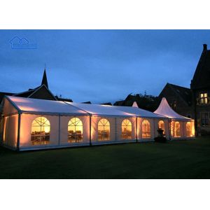 Wind-Resistant Poolside Party Marquee Tents Reinforced Alloy Frame Fire-Retardant PVC Canopy Structure