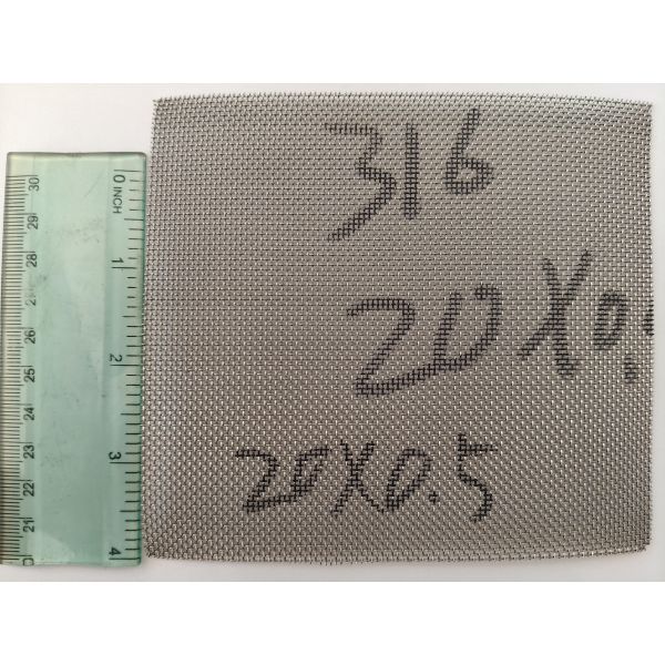 20Mesh 0.50mm Stainless Steel Wire Mesh SS316 Plain Weave For Filtration Stable Screening And Filtration Accuracy