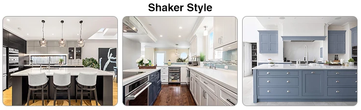 Lacquer Finished Kitchen Cabinet with Acrylic Door Panel and Quartz Stone Countertop