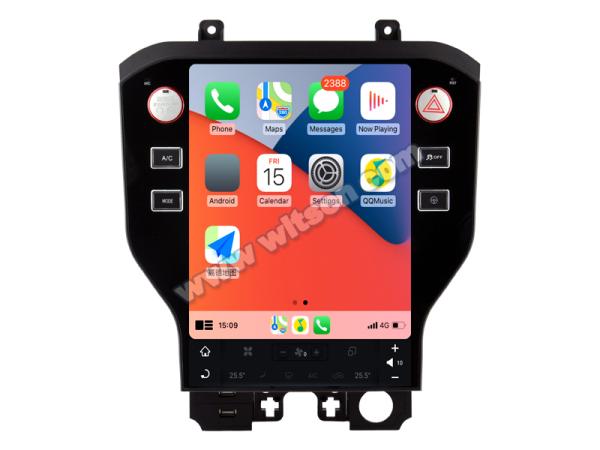 11.8 Screen Tesla Vertical Android Screen For Ford Mustang 2015-2021 Left Hand Driver Car Multimedia Stereo GPS Carplay Player