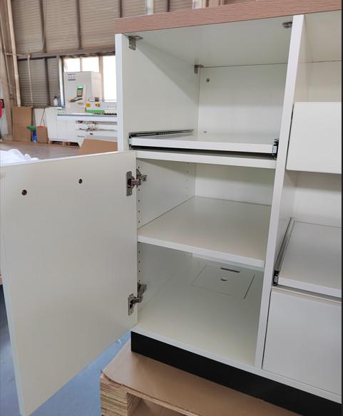 Adjustable Shelf Retail Counter Desk With Lockable Drawer For Checkout