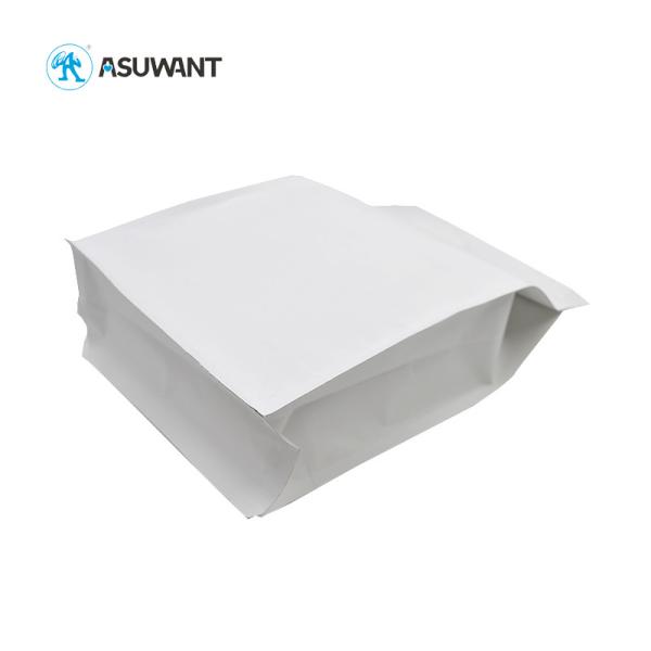 Biodegradable Kraft Paper Zipper Bags White Blank Flat Bottom Side Gusset