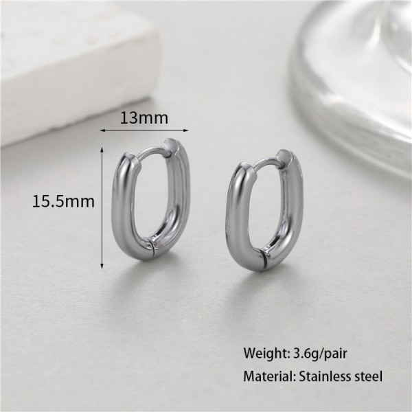 Stainless Steel 18K PVD Plated Hoop Earrings Simple Versatile Suitable for Both Men and Women Hip Hop Style