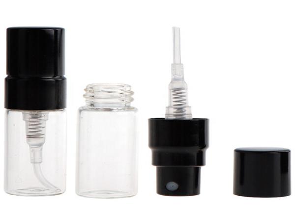 2ml Transparent Glass With Black Plastic Lid , Glass Pump Bottles for  Alcohol disinfection