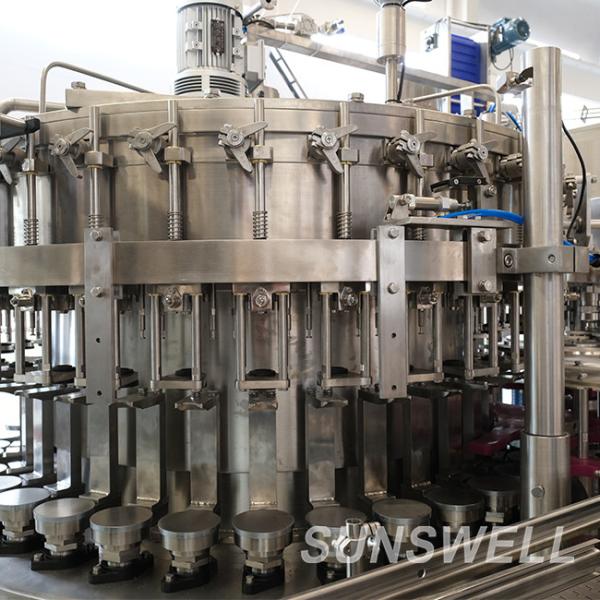 Fully Automatic Plastic Beverage Filling Machine Glass Bottled Soft Drink Dual Capping