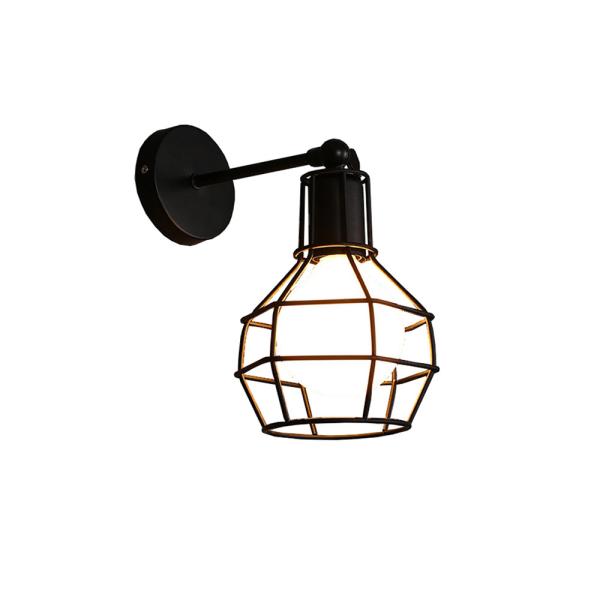 Vintage Industrial Metal Cage Led Adjustable Wall Lamp, Steel Wire Iron Wall Sconce Retro Light Edison Light Fixtures