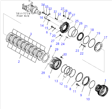 421-33-11440 4213311440 Коробка передач Кольцевое уплотнение поршень Вместимость коробки передач Погрузчик колес KOMATSU WA400-1 WA400-3 WA400-3A WA420-1