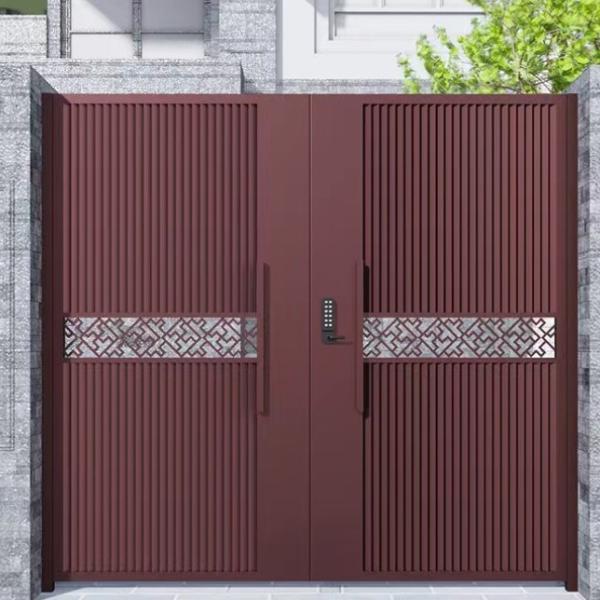 Alloy 6063 Driveway Aluminium Gates External Sliding Doors For Chinese Square Powder Coated