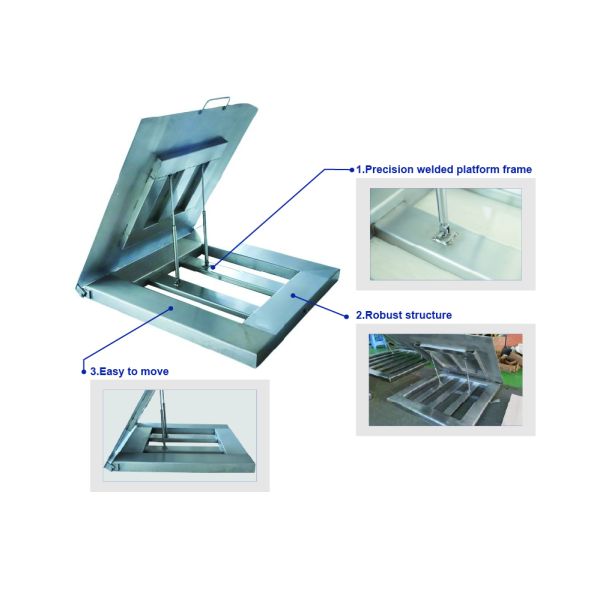 Hinged To Close Open Lift Deck Floor Waterproof Washdown Scale 500kg - 2T Capacity