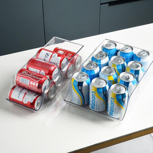 Transparent Fridge Organiser Boxes 37x11cm Plastic Kitchen Organizer