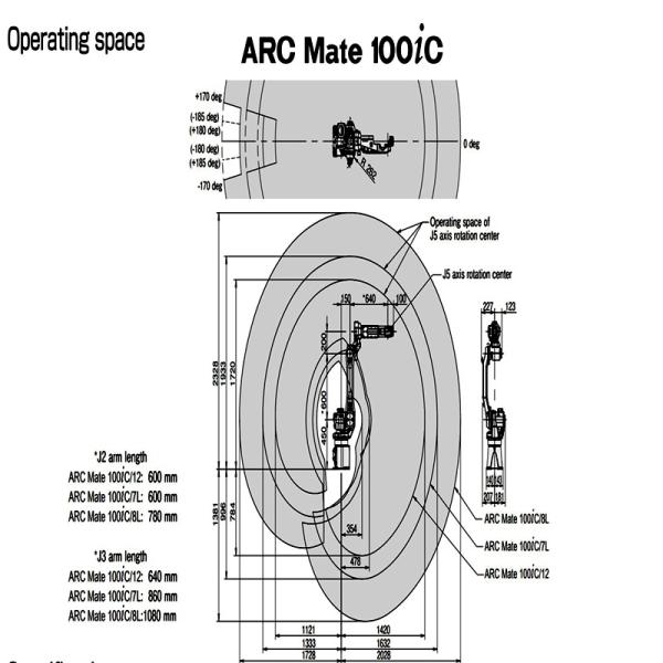 1633mm Max Reach Fanuc Robot Arm IP65 Protection Rating ARC - Mate 100 IC / 8L