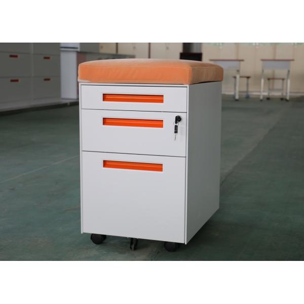 Rolling Powder Coating Metal Pedestal Cabinet 3 Drawer Office Filing ODM