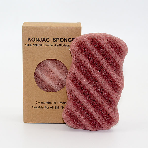Губка Biodegradable пурпура волны Konjac для чистки стороны
