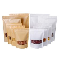 OEM Paper Food Pouches Kraft Paper Ziplock Bags for Dry Nuts Storage