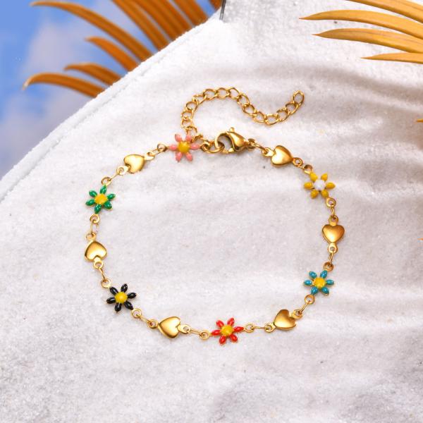 Women Jewelry Gold Plated Stainless Steel Chain Link Bracelet
