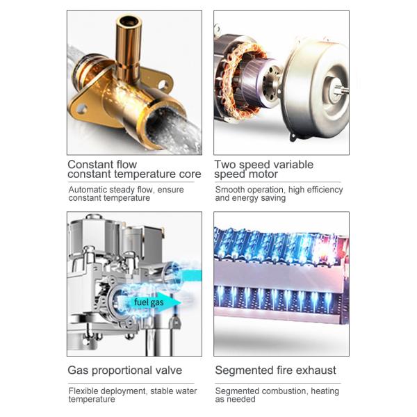 Copper Heat Exchanger 2800Pa LPG Gas Water Heater for RV Car