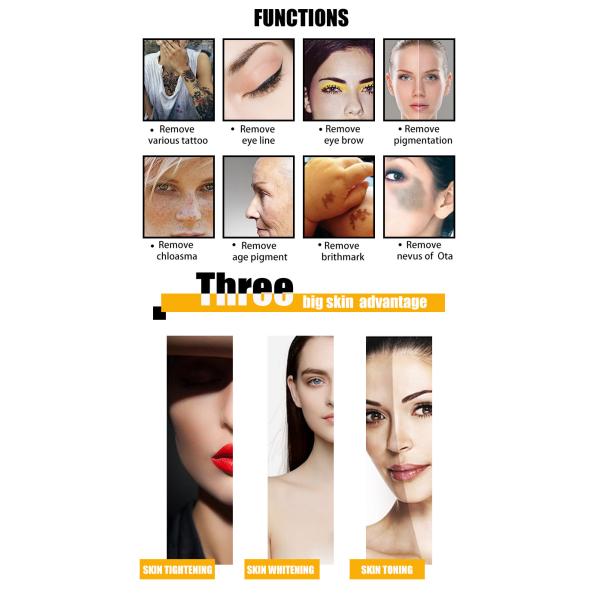 500 Вт Q переключенная лазерная машина для удаления татуировок / Nd Yag Laser с 8ns импульсным автоматическим водяным охлаждением