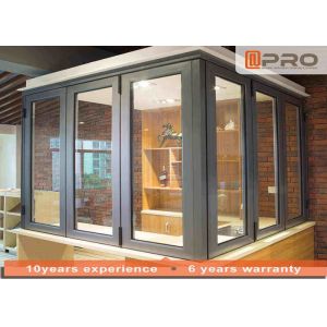 Cor de vidro Bifold de Windows do quadro de alumínio opcional para deslizamento vertical da dobradura da janela da dobradura da dobradura da cozinha e da barra