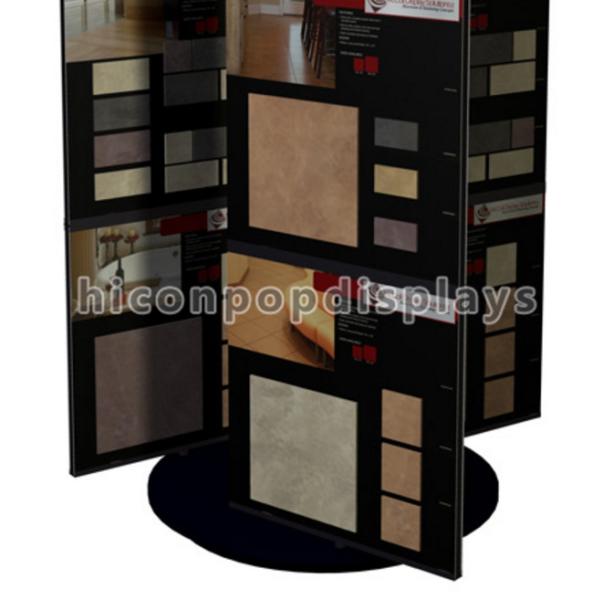 Freestanding Stone Stand Rotating Tile Display Racks 6 Way With Custom Brand Logo