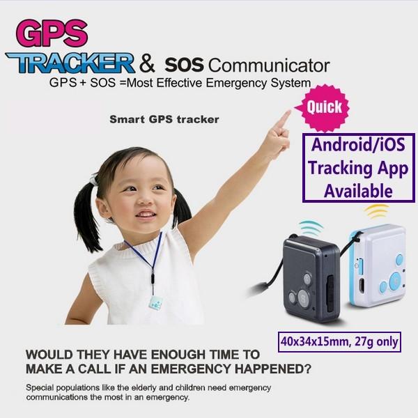 Mini GSM GPS Tracker Child Kids Elderly SOS Emergent Help Communicator Sender W/ Microphone Speaker for 2-Way Phone Talk