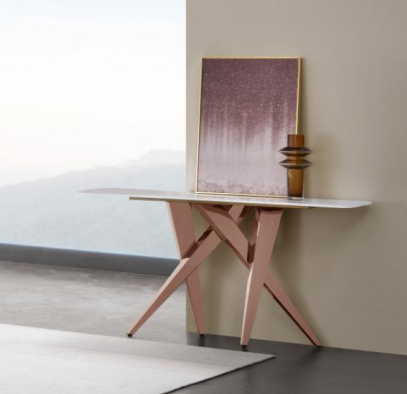 T1036 Entryway sofa table designed with irregular shape