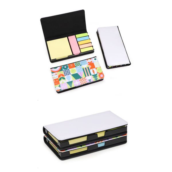 Personalized PU Leather Memo Notepad Notebook Sticky Notes Box For Halloween Graduation Sublimation Blank Notebooks