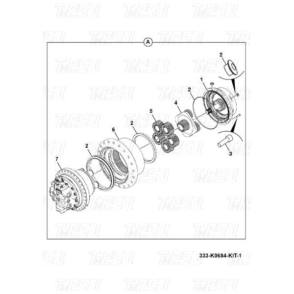 333/K0684 Steel Excavator Travel Gearbox With Hydraulic Travel Motor Drive JS200 Catalog