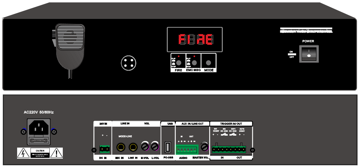 Fire Emergency Paging Panel for Alarm System OEM ODM