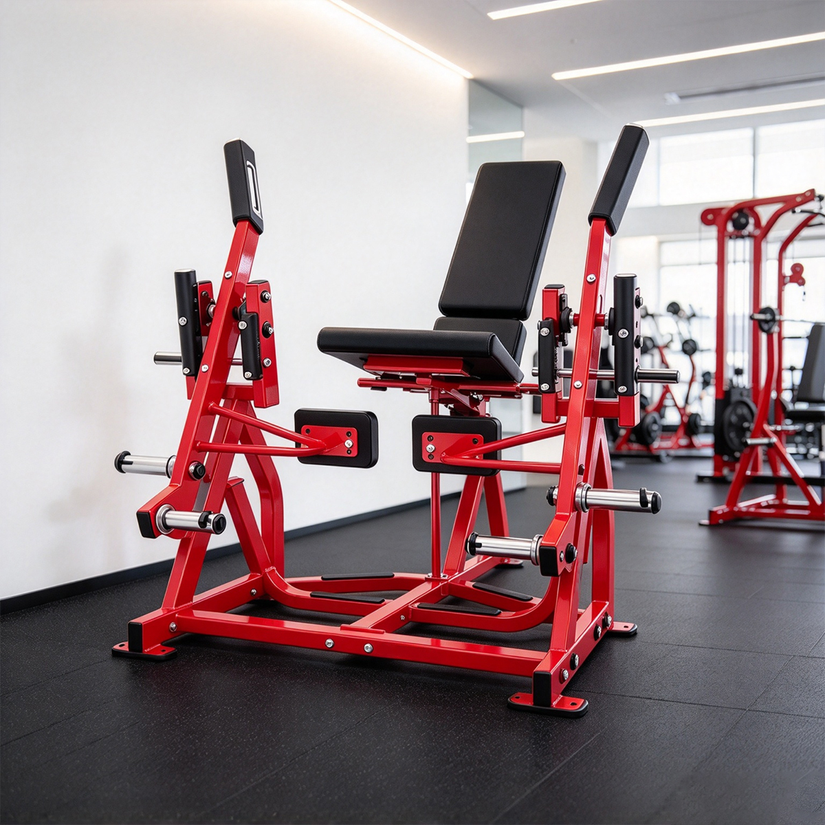 Iso-Lateral Leg Extension Machine Plate Loaded Steel Quad Training Equipment for Gym Workouts