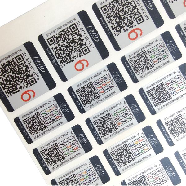 Custom logo QR Code Holographic Anti-Anti-ounterfeiting Labels Stickers for Wine Spirits Electronics Cosmetics Medicine
