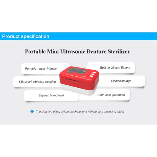 Rechargeable Battery 200ml Dental Ultrasonic Cleaner 25w