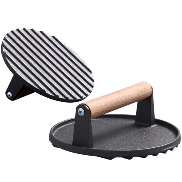 Kitchenware Customized Logo Cast Iron Meat Press for Quick and Delicious Smash Burgers