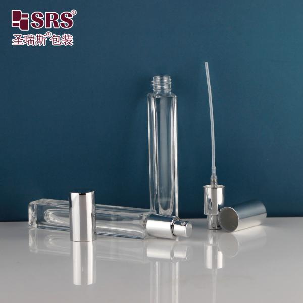 Square Shape Transparent Empty Glass Luxury Spray Pump Perfume Atomizer 10ml