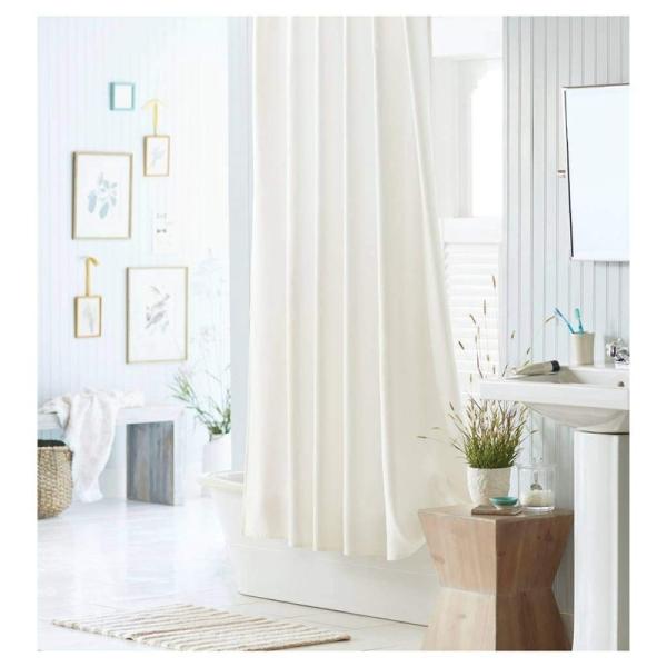 White Wholesale PEVA Plastic Waterproof Thick Bathroom Shower Curtains With Hooks