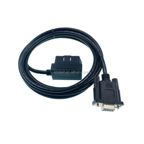 Lightweight AOTAI RS232 DB 15 Pin OBD II 16 Pin Male to DB15 Female Adapter Cable Auto OBD To DB15 Length 50cm/custom