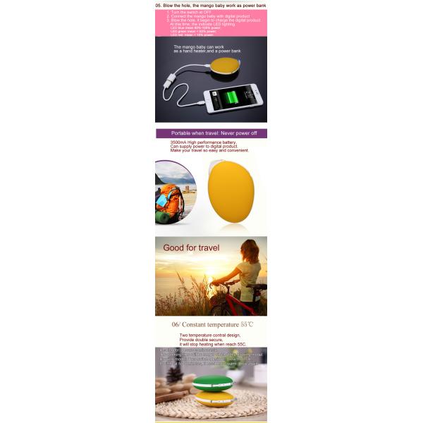 Innovative usb rechargeable mini electronic hand warmer With power bank WY-MG-01