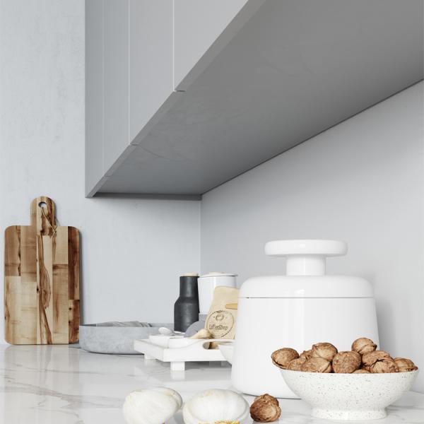 PVC Modern Minimalist Kitchen Cabinets Italy Stylish Joinery White