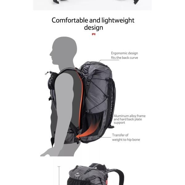 Black ODM Waterproof Hiking Backpack 65 Litre Mountain Climbing Backpack Outdoor