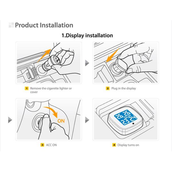 TPMS Automatic Tire Pressure Monitoring System with LED Display 4 Built-in Sensors