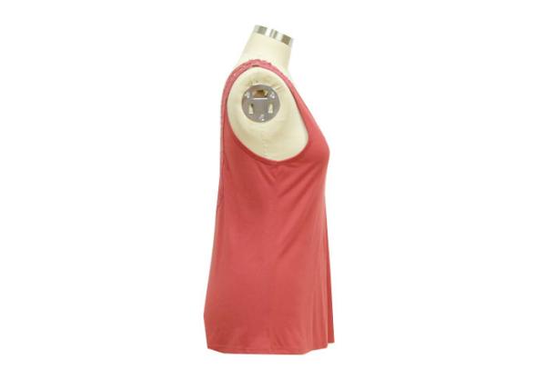 Hot Jersey U Neck Ladies Tank Tops With Big V Type Lace Sexy Customized Size