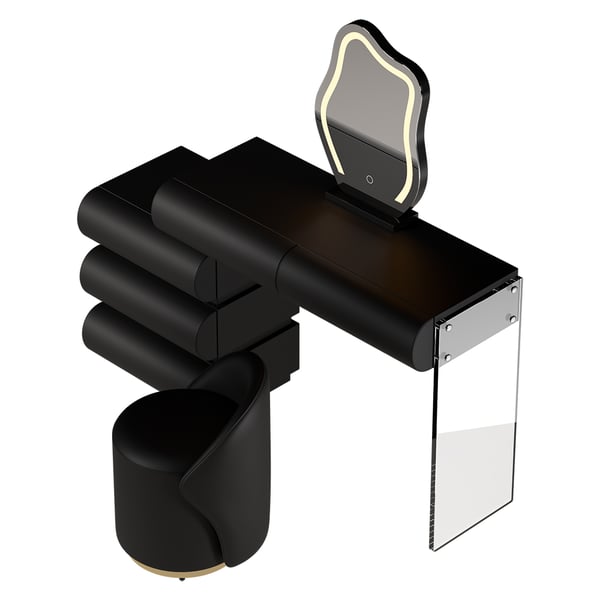 Wooden Floating Vanity Makeup Table Dresser With Led Mirror Bedroom